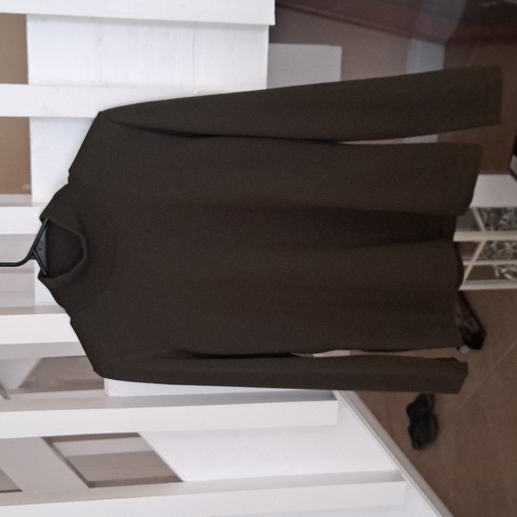 Escada Mock Turtleneck Dark Olive 100%,Merino Wool Sweater szM Excellent - Picture 6 of 7